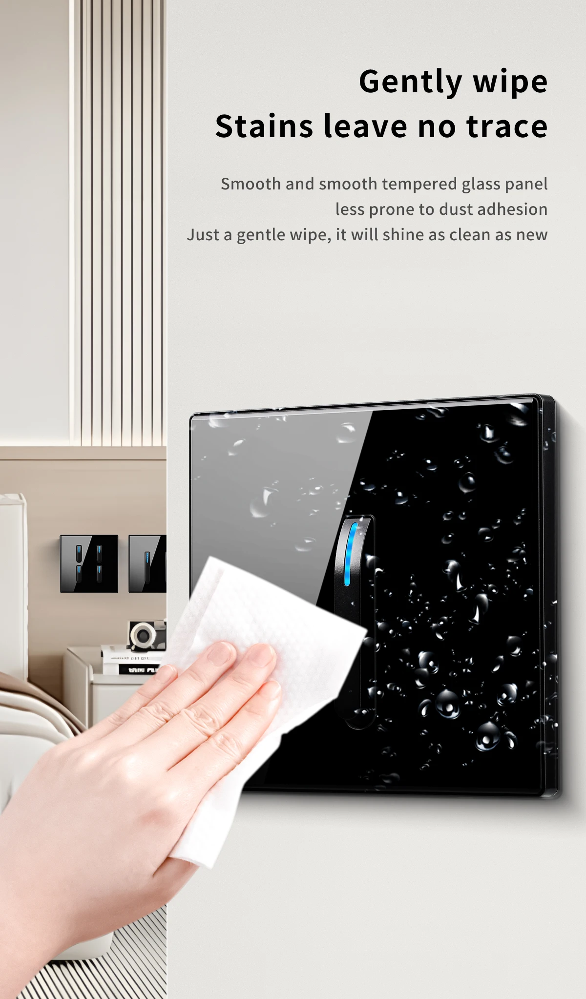 Tempered glass wall light switch product image 12