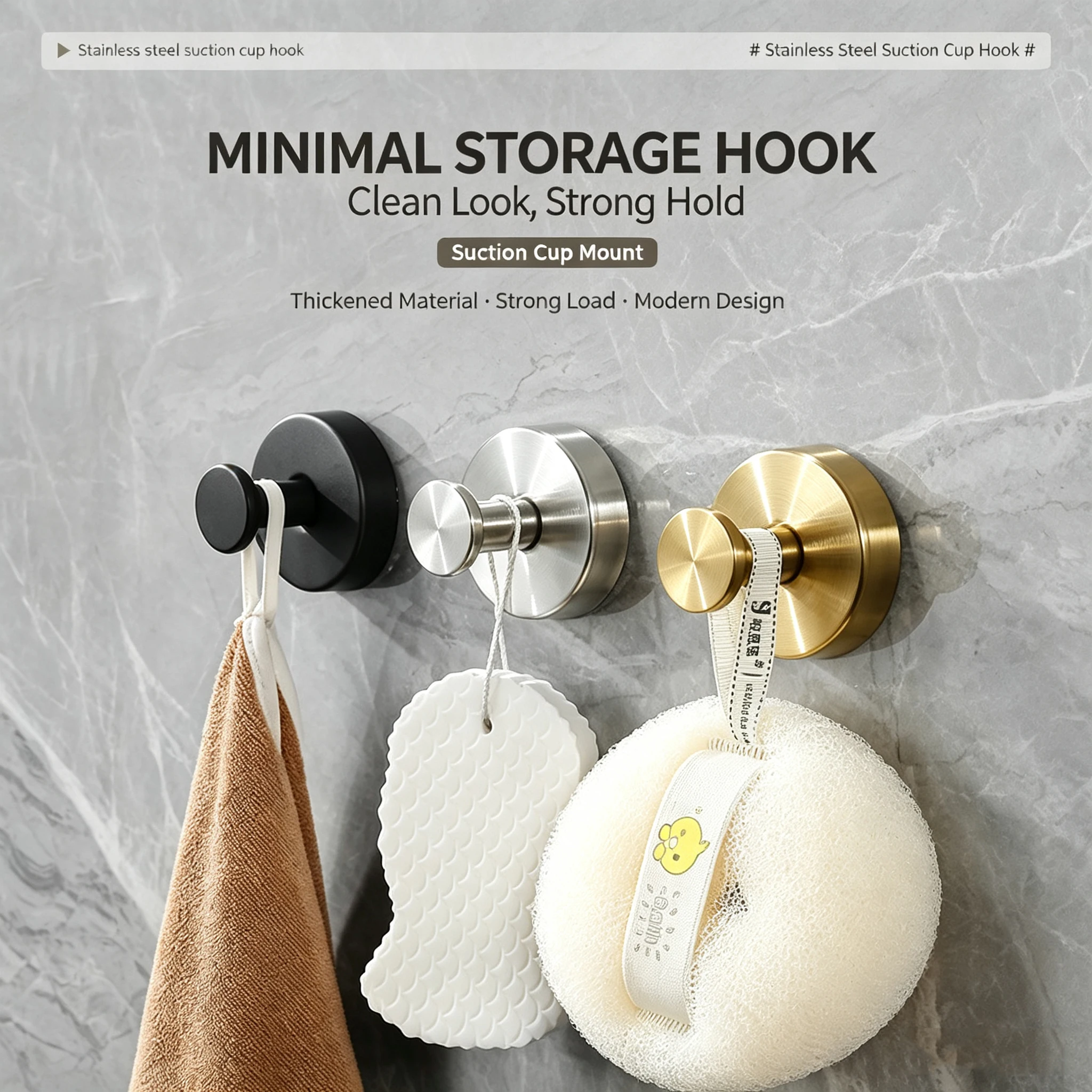 Vacuum Suction Cup Hooks Punch Free Bath Sucker Hook Wall Hook Hanger Glass Kitchen Bathroom Hooks Stainless Steel Suction Hooks