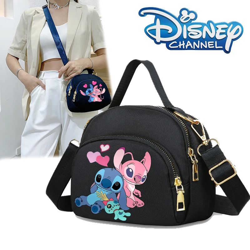 Disney Lilo & stitch, bolsos cruzados para mujer, bolso de hombro para teléfono móvil con cremallera, Mini bolsos multifunción para mujer, monedero