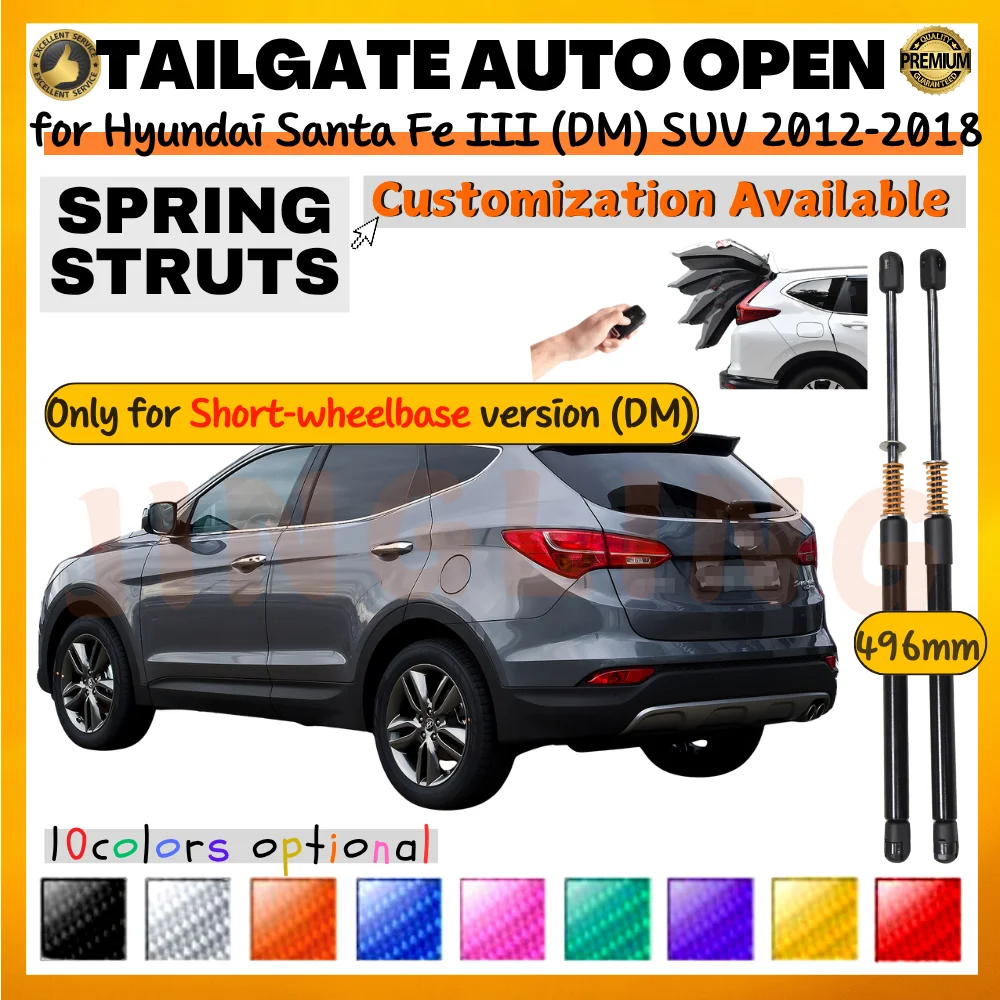 

Qty(2) Trunk Struts with Spring for Hyundai Santa Fe III (DM) SUV 2012-2018 496MM Rear Tailgate Boot Lift Support Shock Absorber