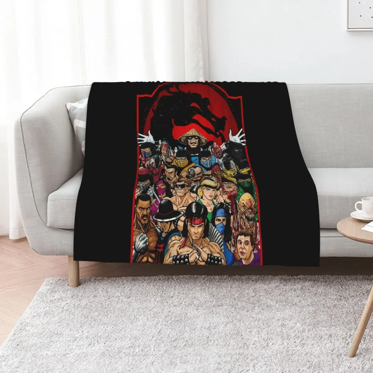 Mortal kombat gaming g Throw Blanket Soft Beds Heavy Beach Summer Furrys Polar Blankets