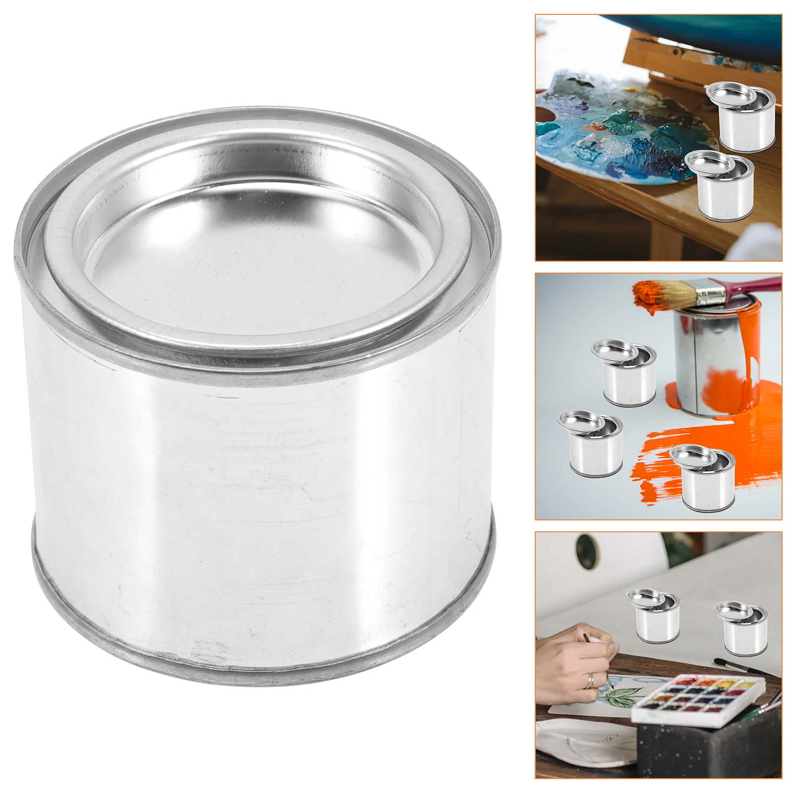 10 Pcs Multipurpose Metal Can Oil Paint Storage Containers for Leftover Empty Cans with Lids Bucket Pigment Sealing Craft