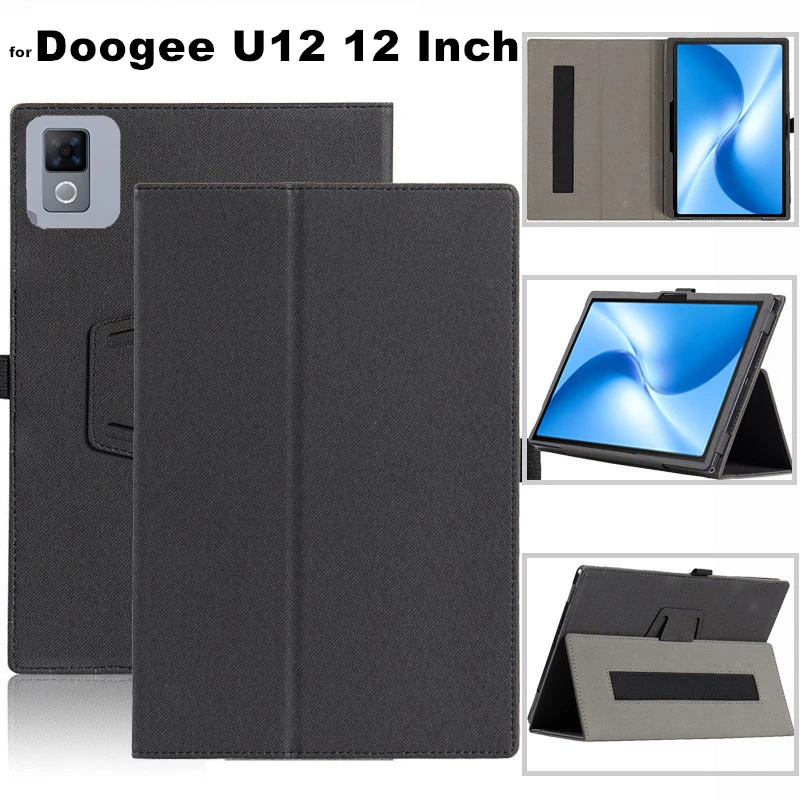 

for Doogee U12 12 Inch 2025 Android 16 Tablet Cover Flip Magentic Foldable Leather Stand Protective Case With Hand Holder