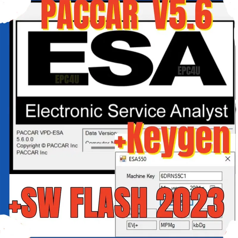 Electronic Service Analyst (ESA) 5.6 + 2023 SW FLASH FILE+ free keygen UNLOCK for Paccar+ free help install ESA 5.6