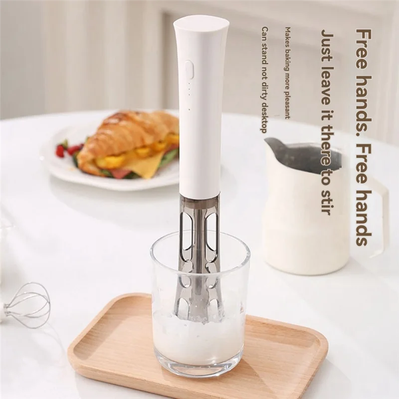 AT28-Premium tragbarer elektrischer Milchaufschäumer für perfekte Latte-Kunst, Schneebesen und Milchmixer in der Küche zu Hause