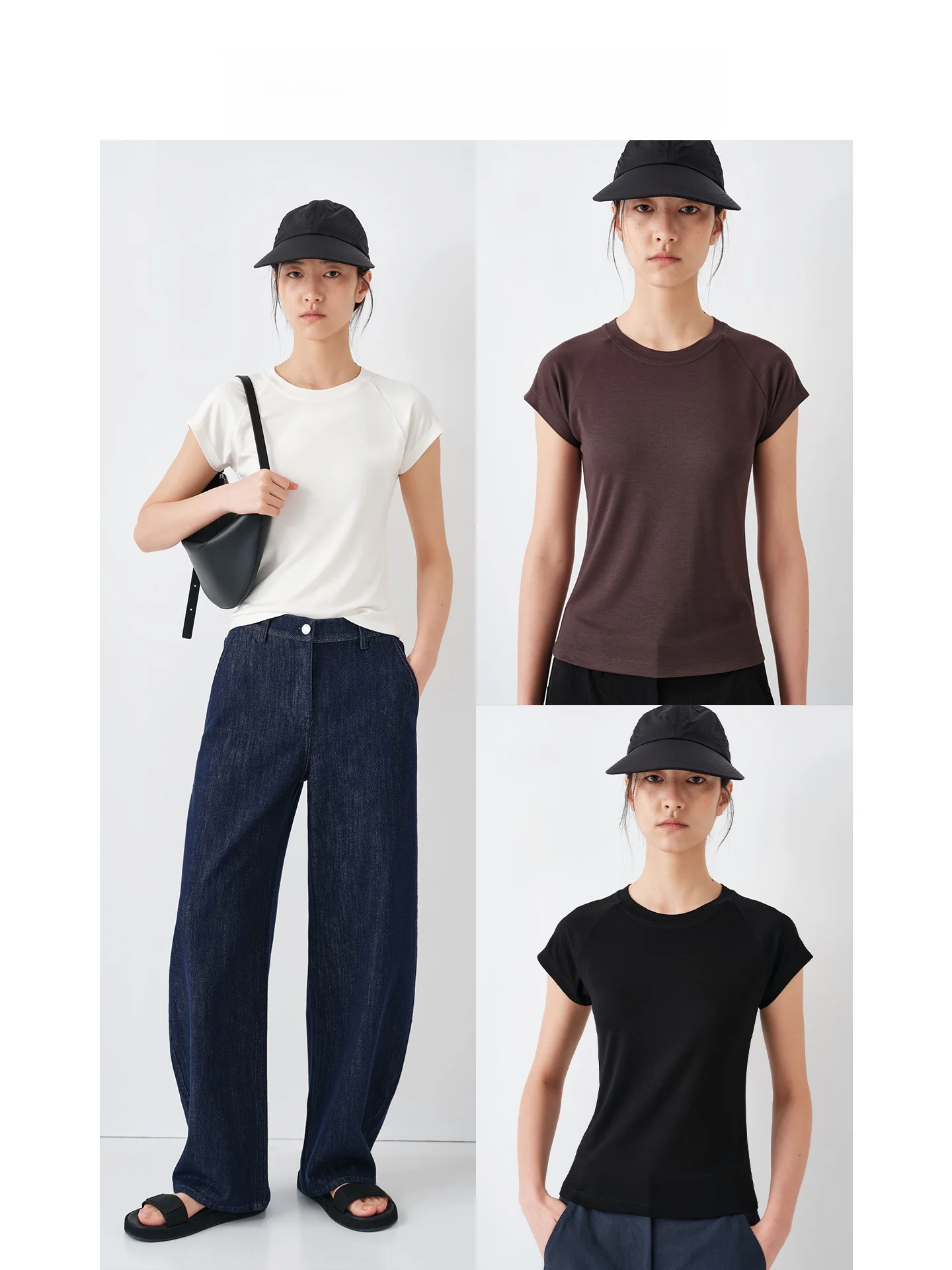 

Jaja Free Matte Cool Sensation Modal Acetate Knitted Vintage Slim Fit Shoulder Insert Short Sleeve T Shirt Casual Style Women