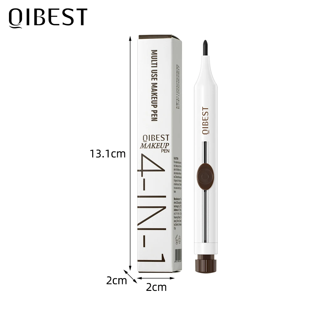 QIBEST – stylo de maquillage multi-usage 4 en 1, combine Eyeliner, crayon à lèvres, crayon à sourcils et surligneur dans un stylo, bâton cosmétique durable