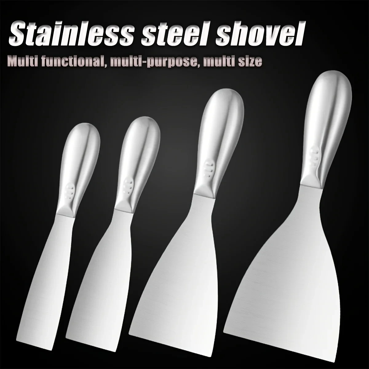 Premium Polished All-Stainless Steel Putty Knife Scraper Tool Drywall Finishing Professional Grade Putty Blade Scraping Paint