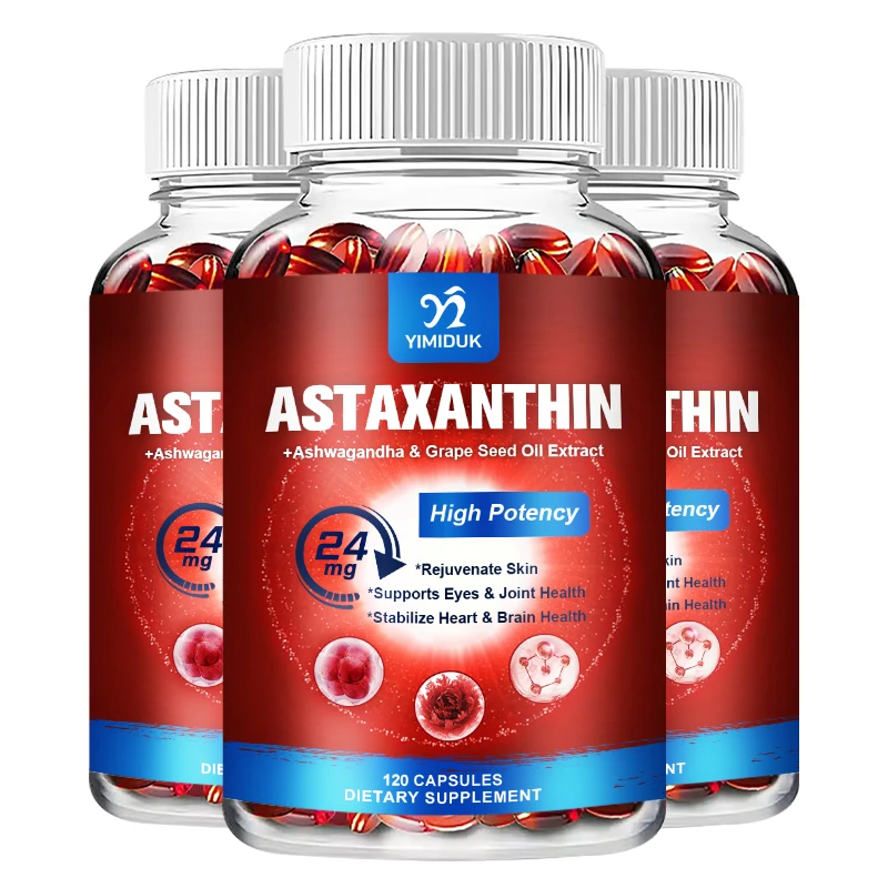 Astaxanthin Capsules - 24mg - Premium Antioxidant Supplement to Support Eye, Skin, Joint & Immune System Health