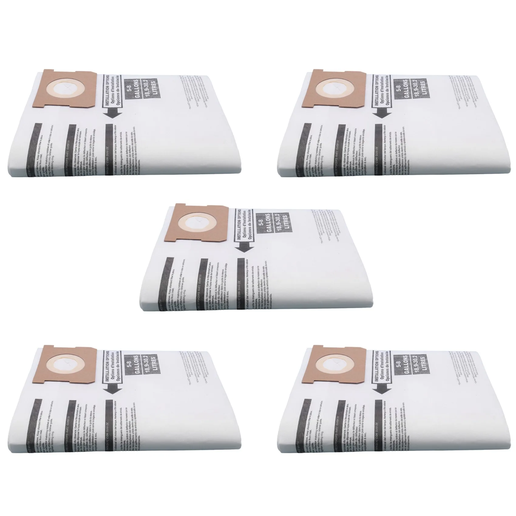 A39M 5 قطعة استبدال أكياس مكنسة كهربائية رطبة/جافة أكياس الغبار لمتجر Vac Ridgid 5-8 جالون مكنسة كهربائية 9066100 90661 906-61