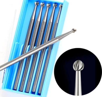 6 szt. 2.35mm okrągła kula diamentowe wiertła bitów śrubowych narzędzie obrotowe do grawerowania zębów narzędzie ścierne