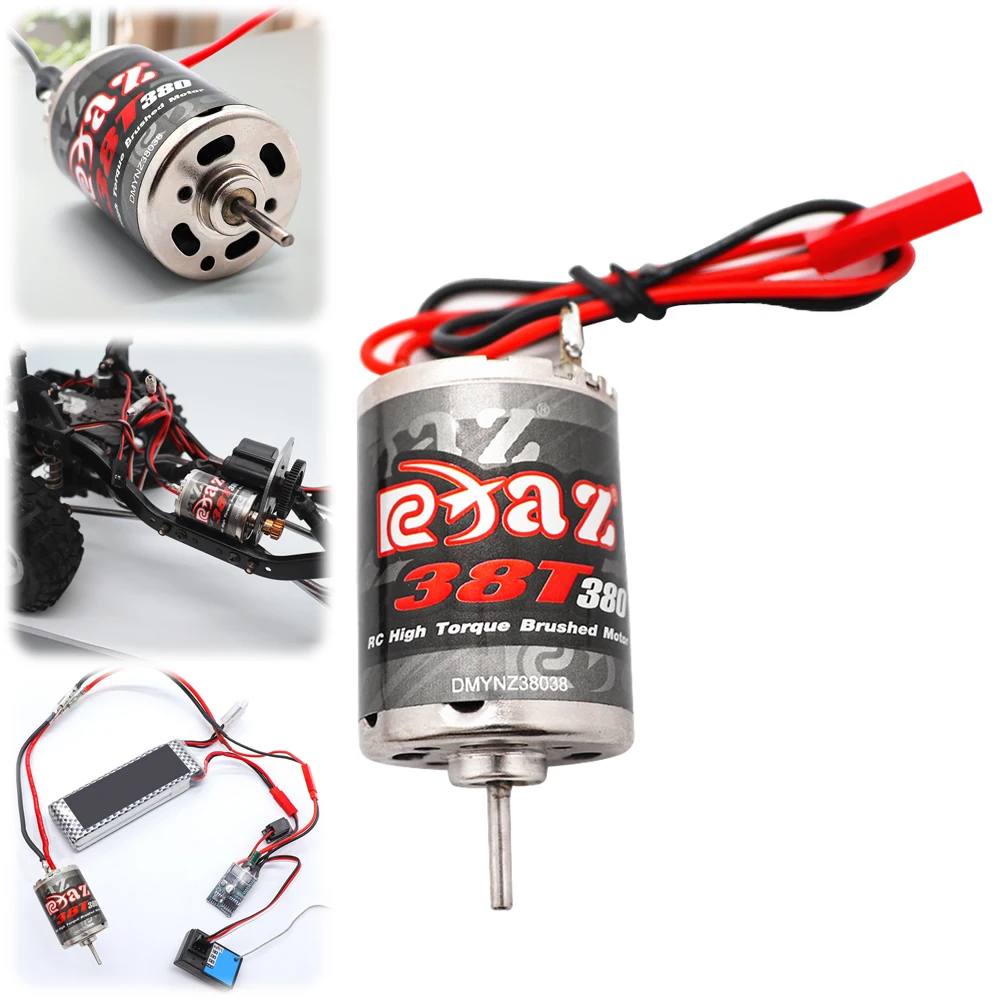 380 38T Brushed Motor RC Motor Brushed Electric Motor with JST Plug High Brushed Motor 7.2V for Traxxas 7075 Titan RC Car Model