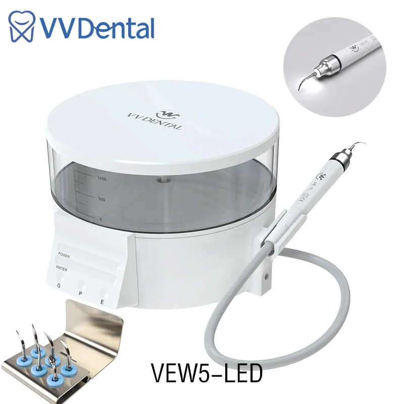 Portable Ultrasonic Dental Scaler Ultrasound Machine with Large Capacity Water Supply LED Handpiece Tip Scaling Perio Endodontic