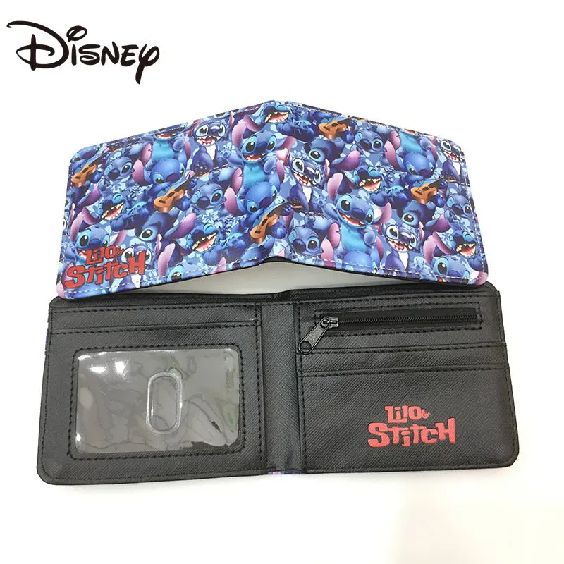 MINISO Disney Stitch Cartoon Cute Silicone Wallet Starbaby Blue Short Folding Student Wallet Wallet Women