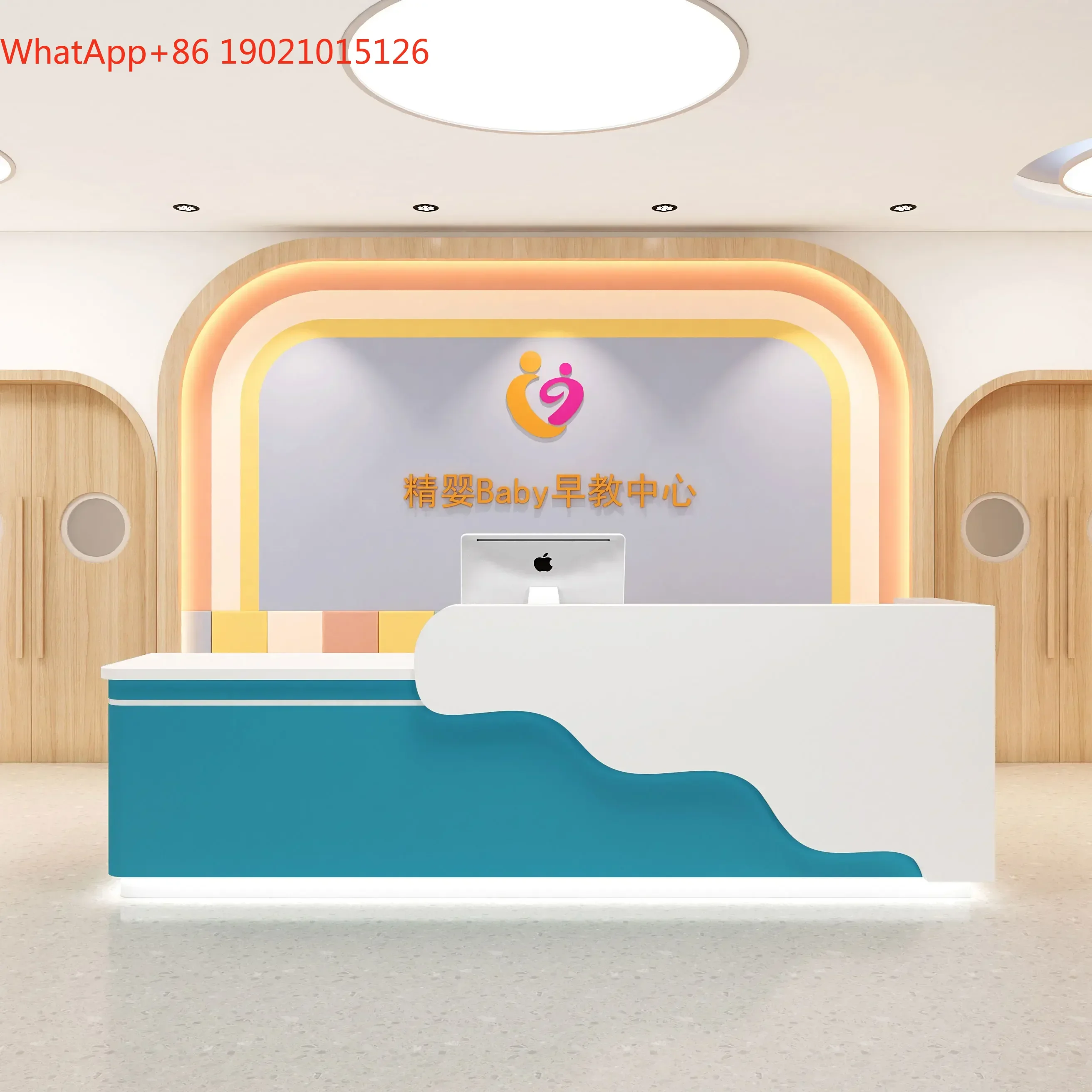 

G8578 Paint Reception Desk Training Institution High-End Early Childhood Education Center Education Bar Commercial Counter