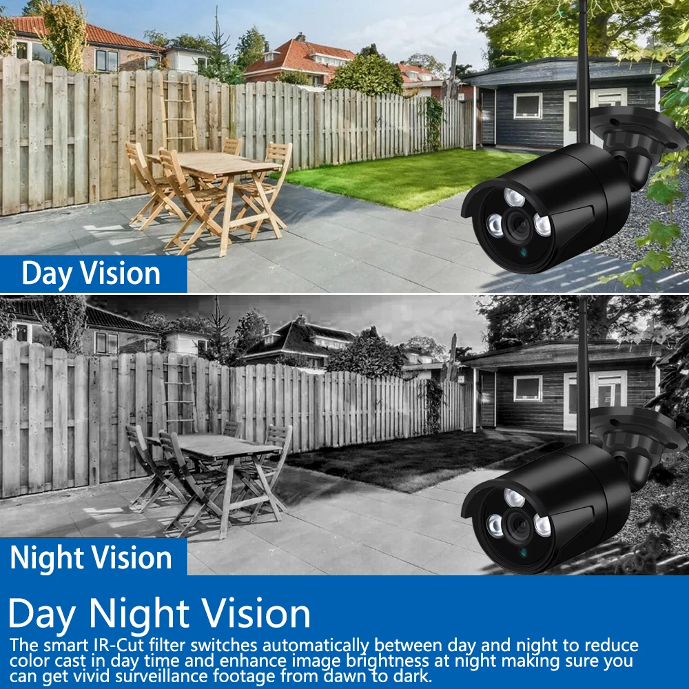 

5MP Black IP Camera Wifi Outdoor Night Vision RTSP Wifi TUYA Camera IP 128G TF Card Slot Storage Waterproof Security CCTV Camera