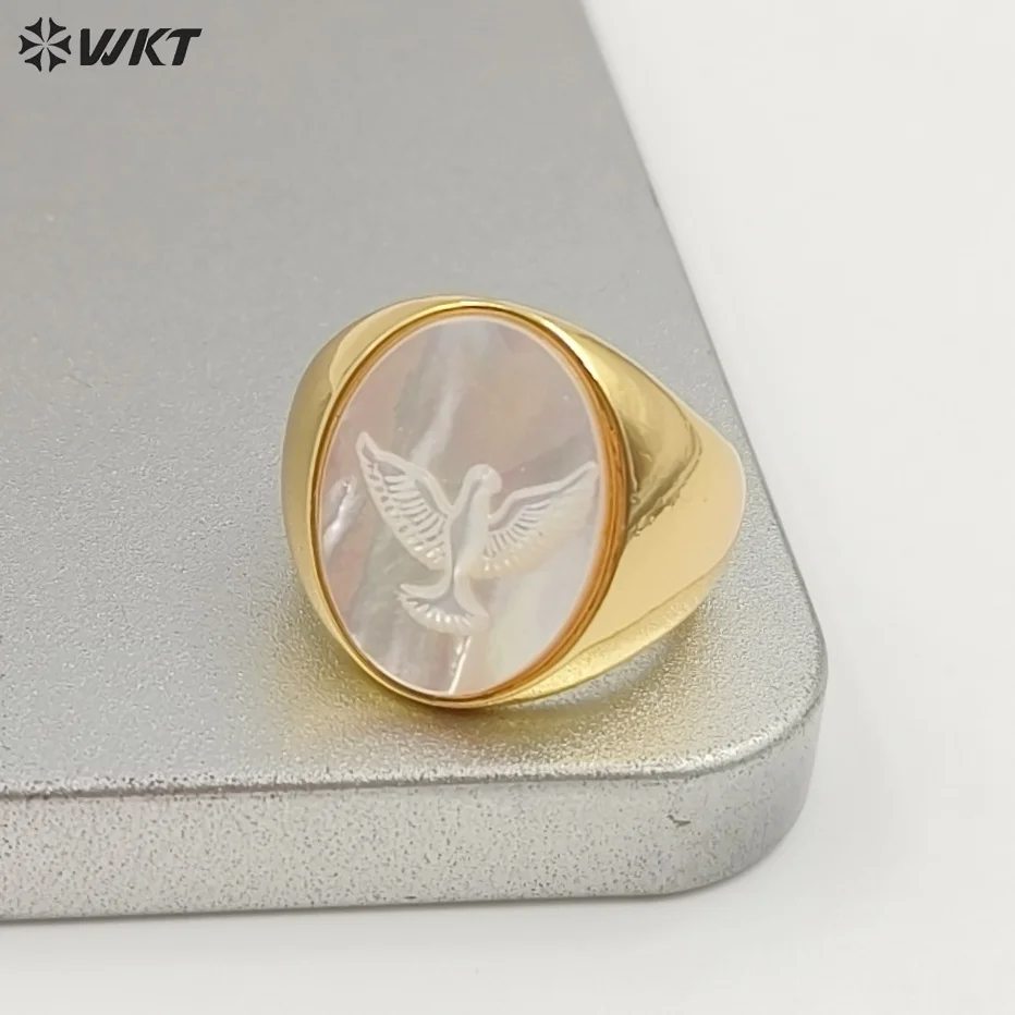 

WT-MPR157 хорошее качество, винтажный стиль, 18-каратное позолоченное кольцо с крестом и орлом, регулируемые кольца-ракушки для вечеринки, ношения ювелирных изделий