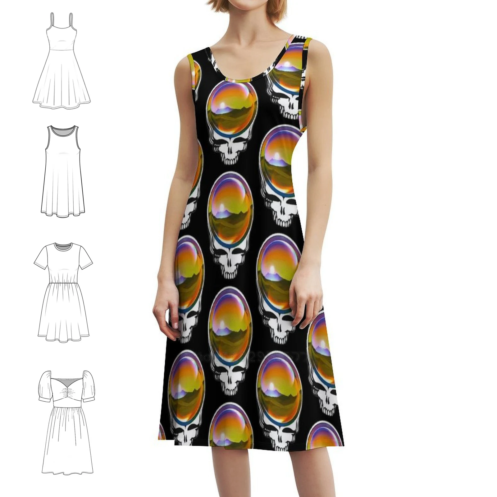 فستان The Sphere Floral Smock للنساء للربيع والصيف فستان كاجوال للحفلات الميتة Bmfs Googlebike Family فستان Peace Sphere #1