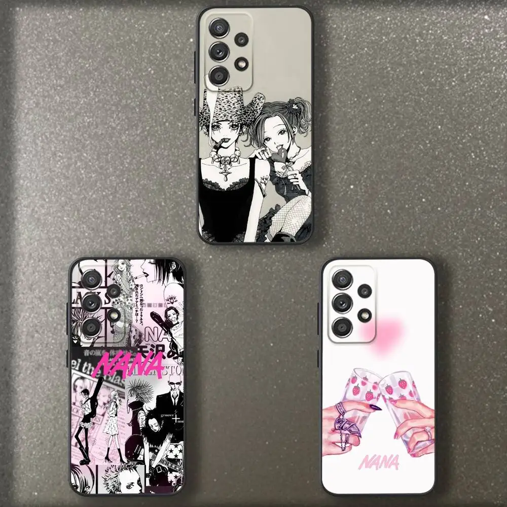 

Anime N-Nanas Phone Case For Samsung S 25,24,23,22,30,21,10,9,Ultra,Plus,Lite,FE,4,5 G Soft Black Case