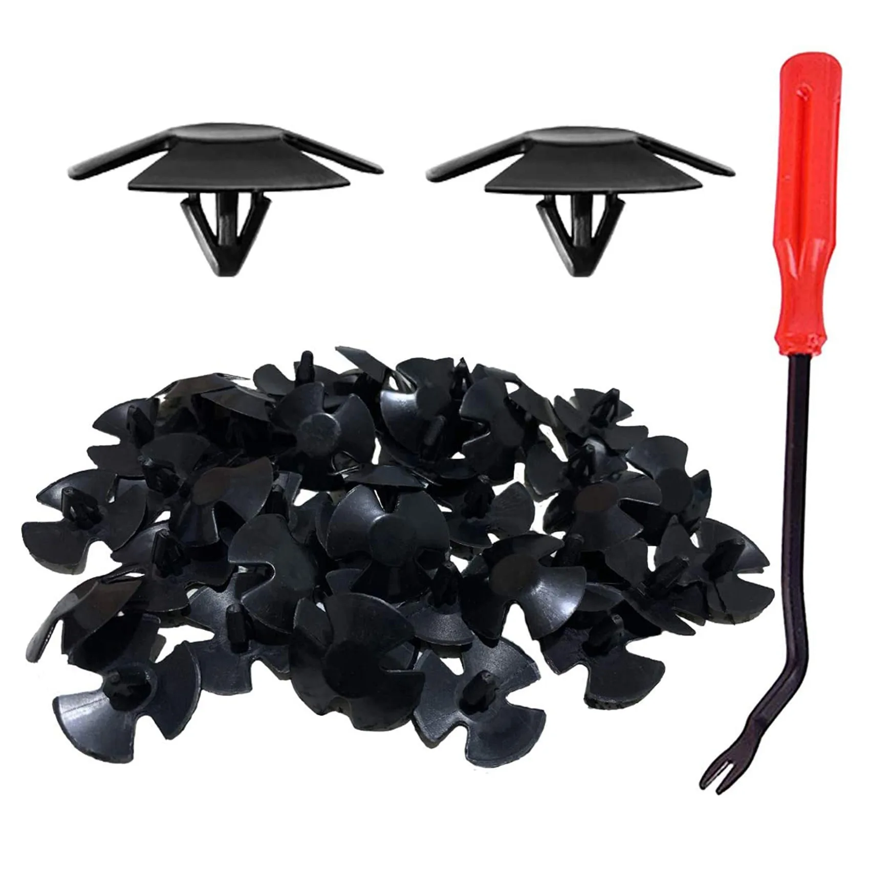 100 Pcs Car Bumper Hood Insulation Cover Retainer Clips for ,,,Ram,4878883AA with 1Pcs Fastener