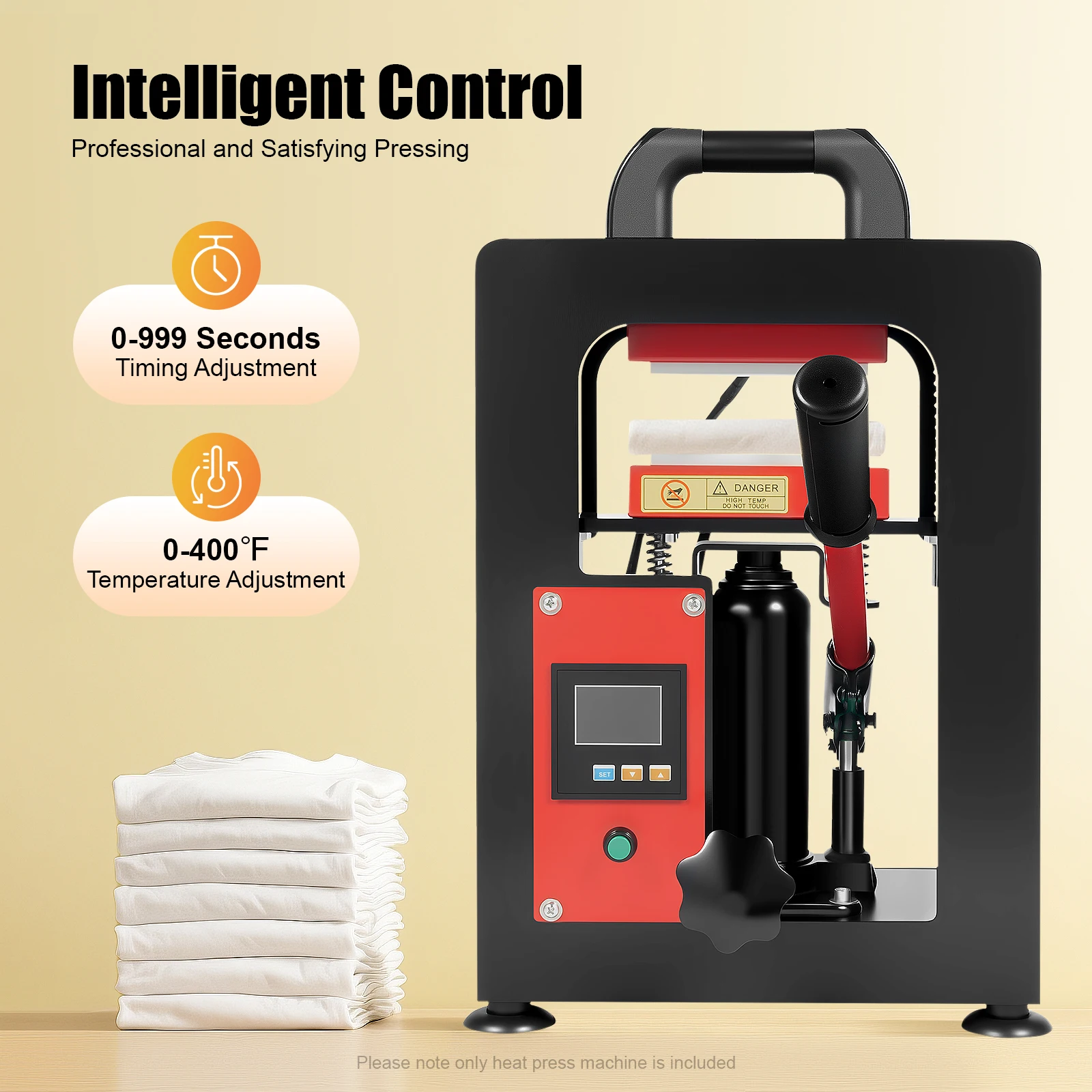 

Premium Hydraulic Heat Press Machine 1200W 11023LBS Pressure, Adjustable Temp 0-400℉/Time 0-999s,Safety Overload Protection