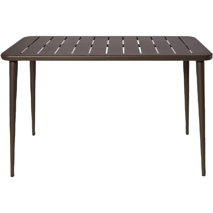 

Modern Rectangle Metal Patio Dining Table for 6 People for OutdoorandIndoor Home Cafe Bar Table Office Computer Meeting Desk La