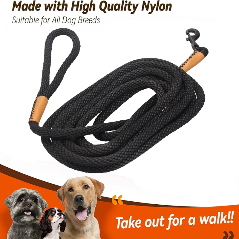 Collar de nailon para perros, correa de 5M de largo para mascotas, perros medianos y grandes, cachorros, entrenamiento para caminar al aire libre, natación, correas para perros