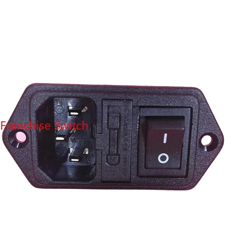 

10PCS JR-101-1FR1 power socket 4 feet red light switch front and rear three-in-one with ears