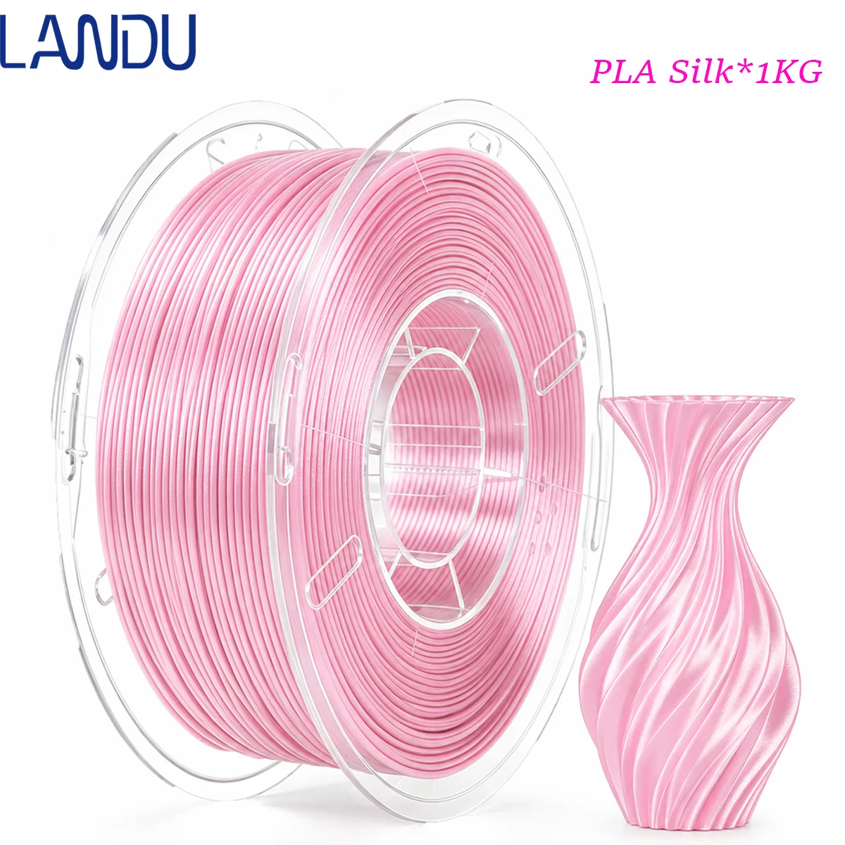 LANDU Silk PLA Filament 1kg Glossy Finish 3D Printer Filament Premium Material Smooth Printing Compatible With Most FDM 3D Print