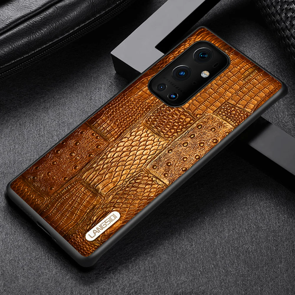 

LANGSIDI Luxury Leather phone case For Oneplus 9 Pro 9R 8 pro 7T 6T Shockproof back cover For One Plus 9pro 8 T 6T 7T fundas