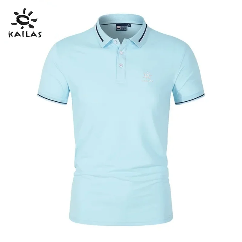 

KAILAS New Men's High-quality Short Sleeved Polo Shirt, Summer Fashion, Casual Breathable, Cool T-shirt Top