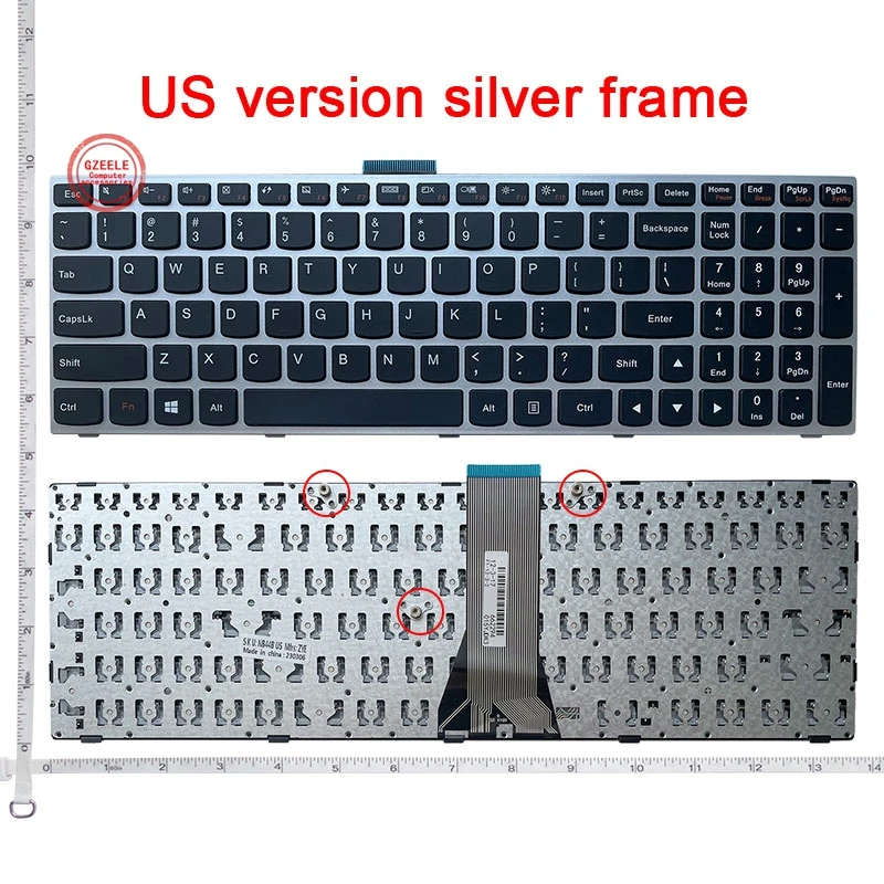 GZEELE US for Lenovo Touch B50-45 B50-70 B50-80 B70-80 Z50-70 Z50-75 M50-70 M50-80 Laptop Keyboard silver US version