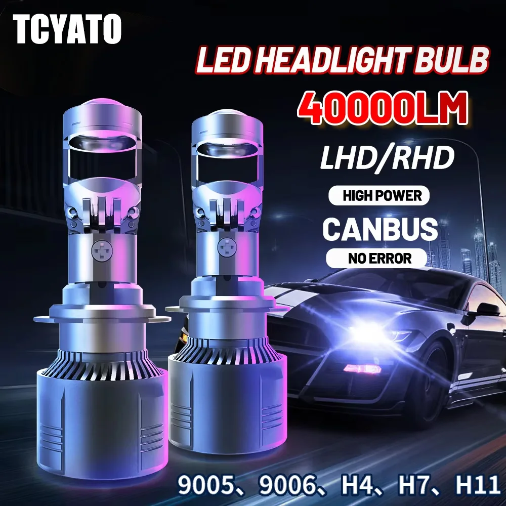 

H7 Светодиодная фара Проектор Линза Bi-LED H4 Дальний свет Ближний свет 40000LM H11 H8 H9 9005 9006 HB3 HB4 Мини Автоматическая светодиодная лампа 12 В