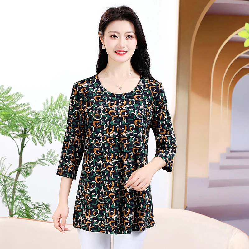 Loose 8XL Blouse Women\'s Top 2024 Short sleeved Women\'s Shirt Plus Size Summer Clothing Multi color Casual Breathable Clothing