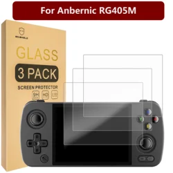 Mr.Shield Pellicola salvaschermo per Anbernic RG405M [Vetro temperato] [Confezione da 3] [Vetro giapponese con durezza 9H] Proteggi schermo
