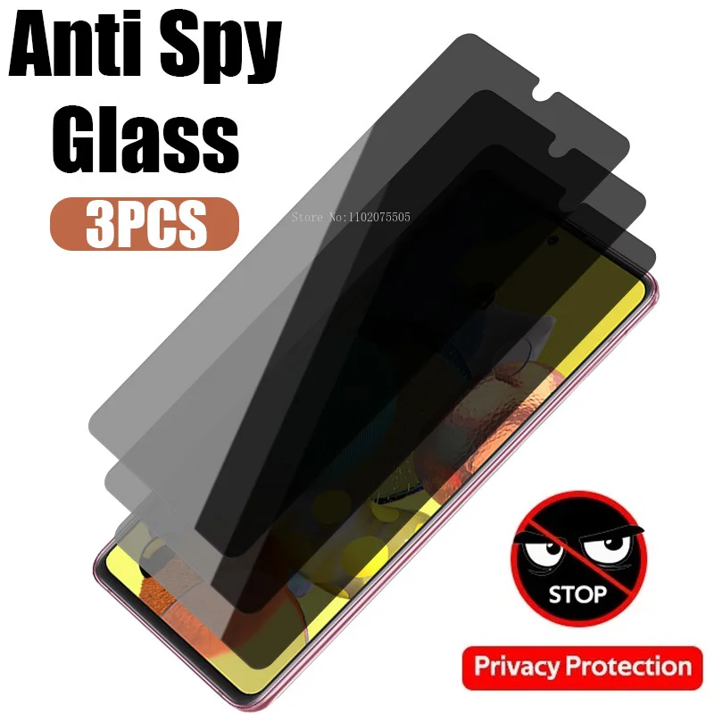 3Pcs Anti-Spy Tempered Glass For Samsung A12 A23 A32 A21S A04 03S Protector For Samsung A13 A73 72 71 A52S 5G A51 50 53 Glass