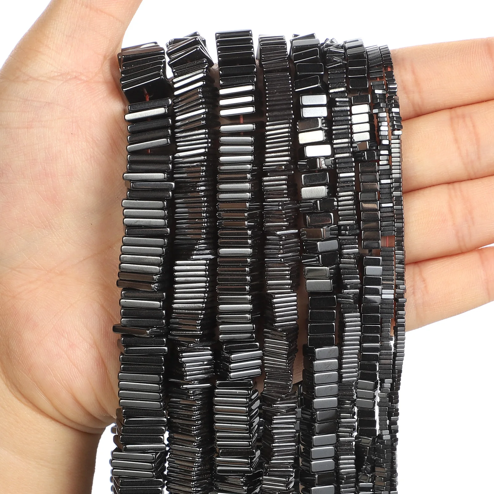 Square Black Hematite Beads Natural Stone Bead for Jewelry DIY Bracelet Necklace 2-8mm Black Cube Hematite Beads Accessories