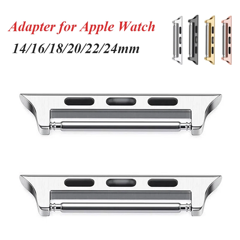 Watchband Connector for Apple Watch 45mm 44mm 42mm 41mm 38mm Metal Adapter for Iwatch 9 8 7 6 5 SE 4 Straps Connectors 2PCS