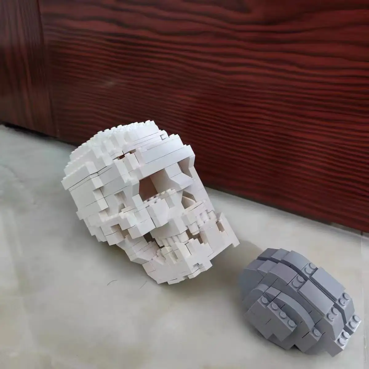 

MOC кирпичи, модель человеческого черепа, мозга, строительные блоки 41161, научная имитация ужаса, скелет, просветляющая головоломка, игрушка, подарки