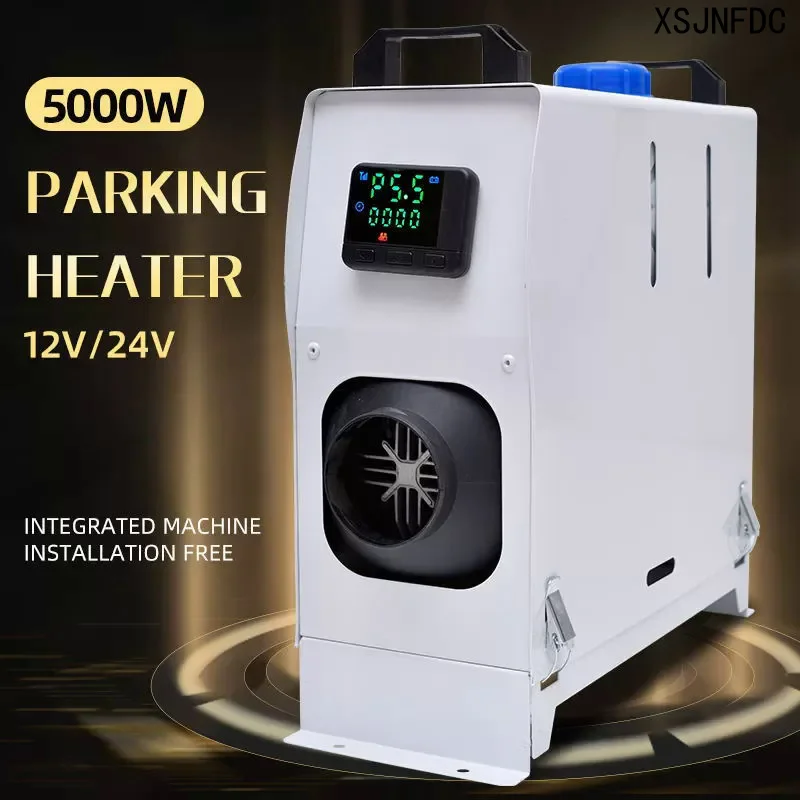 12V/24V 5KW Diesel Air Heater Fast Parking Heater LCD Display Remote Control for Car Boats Trailer Camper RV Motorhome Truck