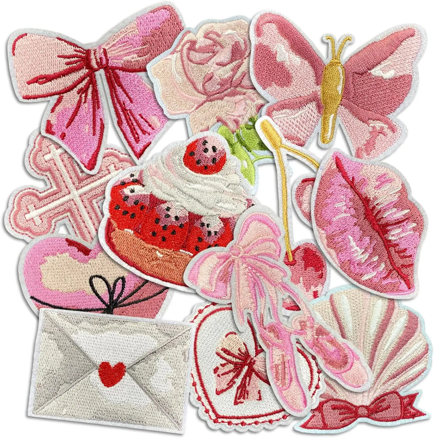 12/16Pcs Bunte Spaß Stickerei Patch Stoff Für Kleidung Rucksack Zubehör Eisen Auf Handgemachte Applique Reparatur Aufkleber Handwerk