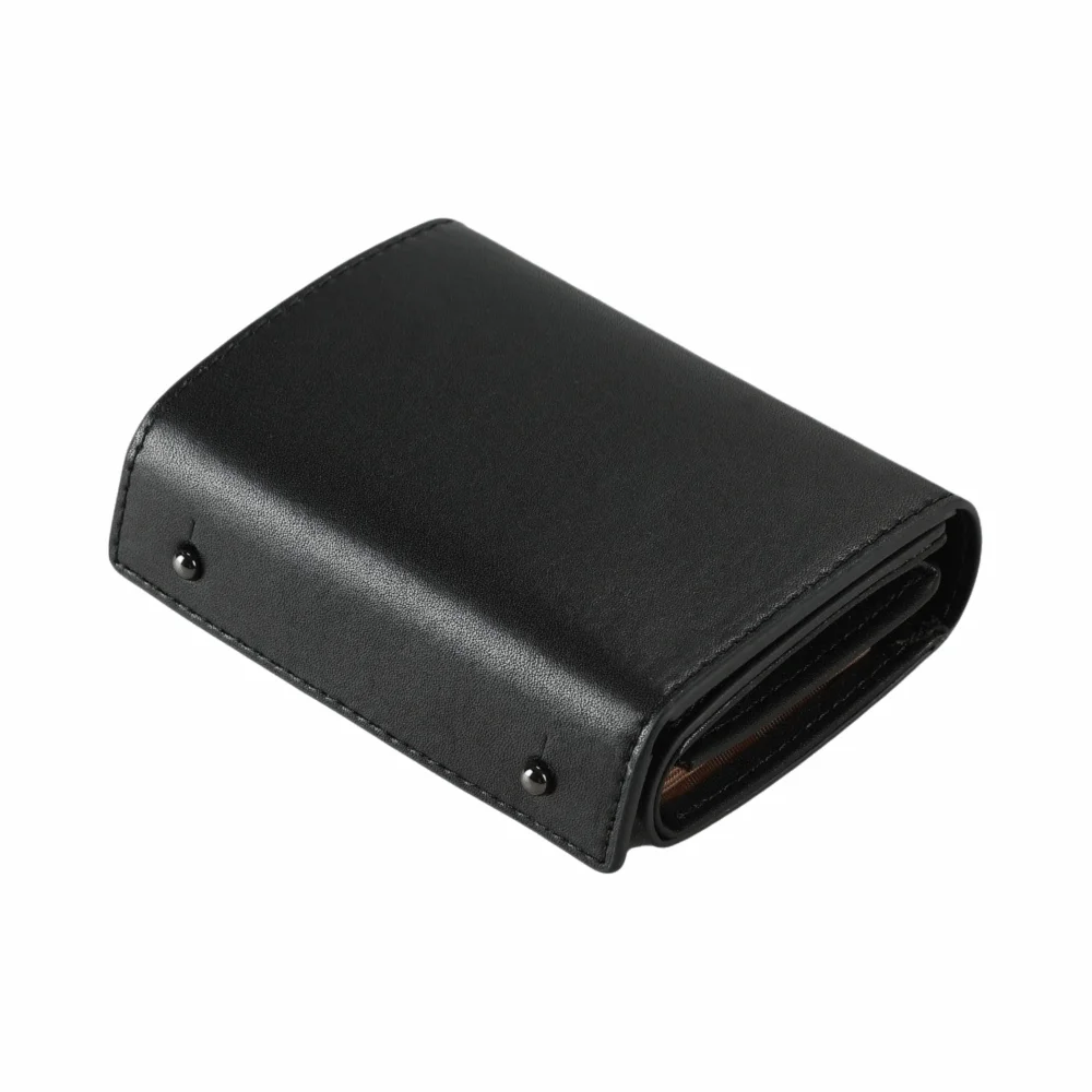 

Кошелек из искусственной кожи для бизнеса, ультратонкий, с застежкой-кнопкой, тройное сложение, держатель для карт, однотонный, с несколькими отделениями, монетница