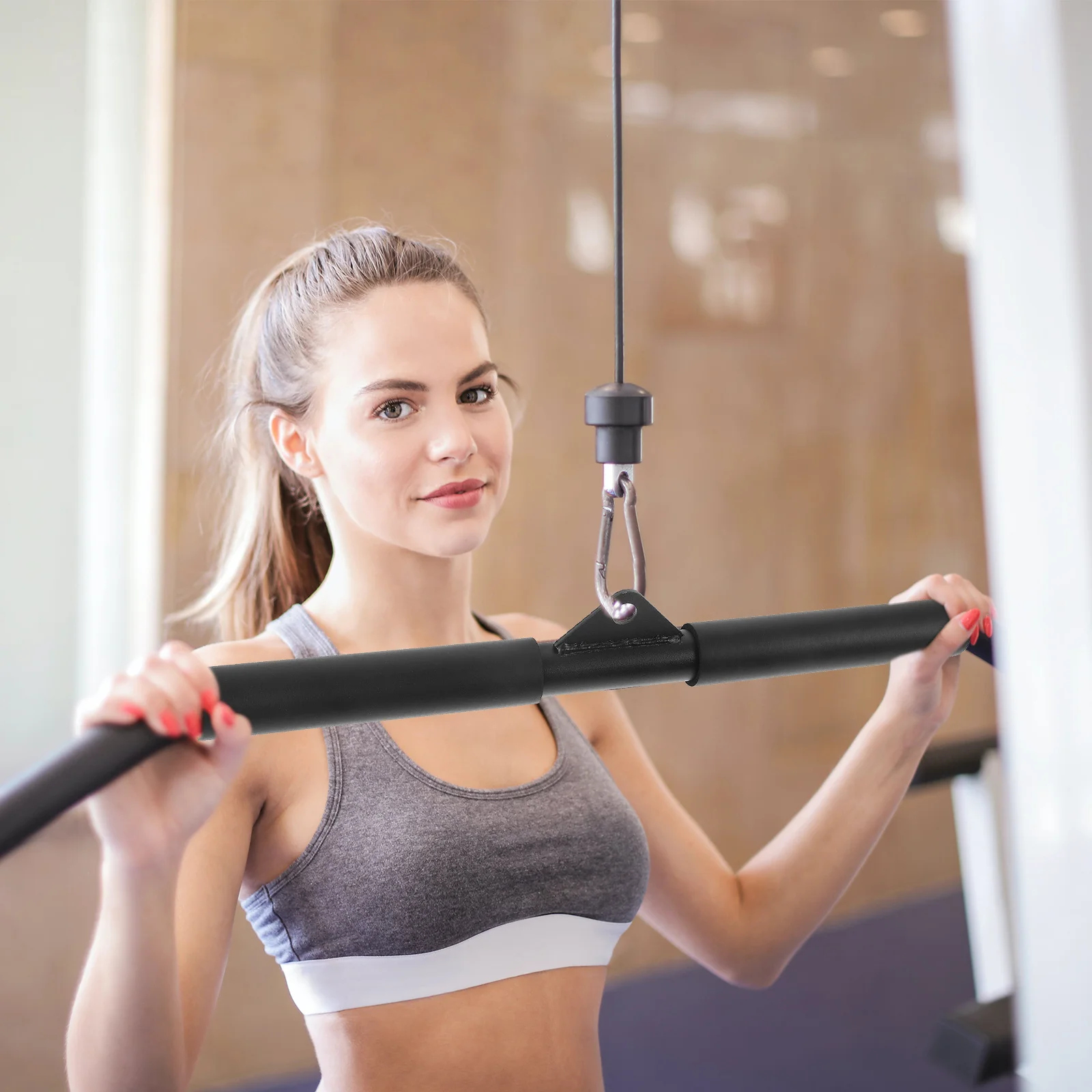 

Biceps Pull Bar Muscle Strength Rod Sturdy Steel Home Fitness Equipment Portable Triceps Trainer Muscle Training Rod Gym