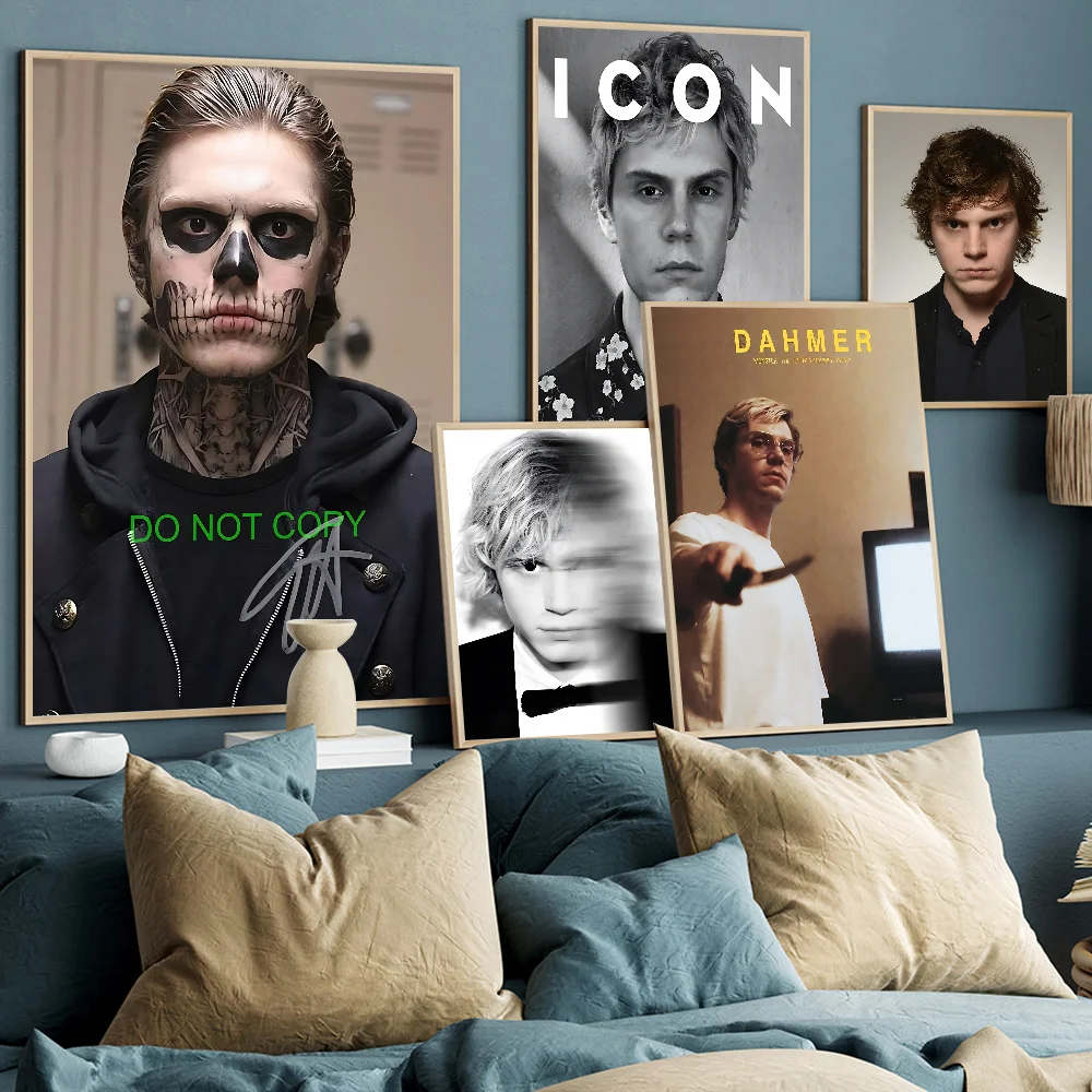 Evan Peters Actor Classic Vintage Posters Decoracion Painting Wall Art White Kraft Paper Kawaii Room Decor