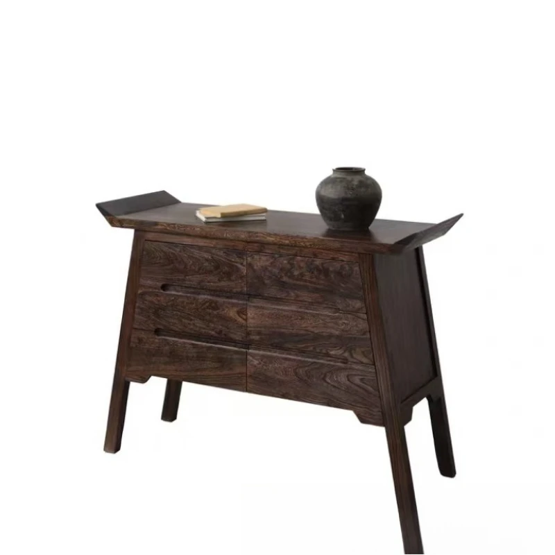 

wabi-sabi wind old elm dining side cabinet all solid wood living room decoration hotel homestay tea