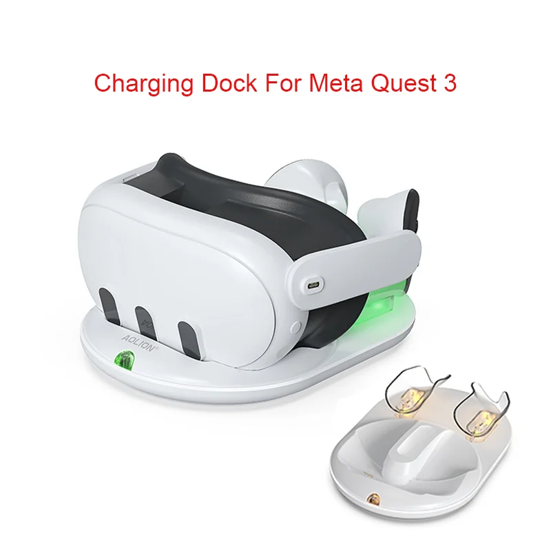 Aolion Charging Dock For Oculus Quest 3 VR Headset Controller Charging Station Dock Storage Charger For Meta Quest 3 Accessories