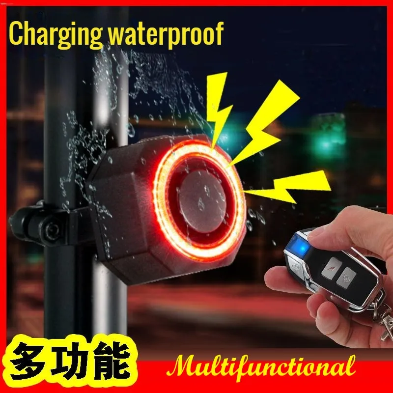 Alarma antirrobo de inducción inalámbrica para bicicleta, luz LED de advertencia de montaña recargable, luz trasera inteligente de freno, KS-SF33R