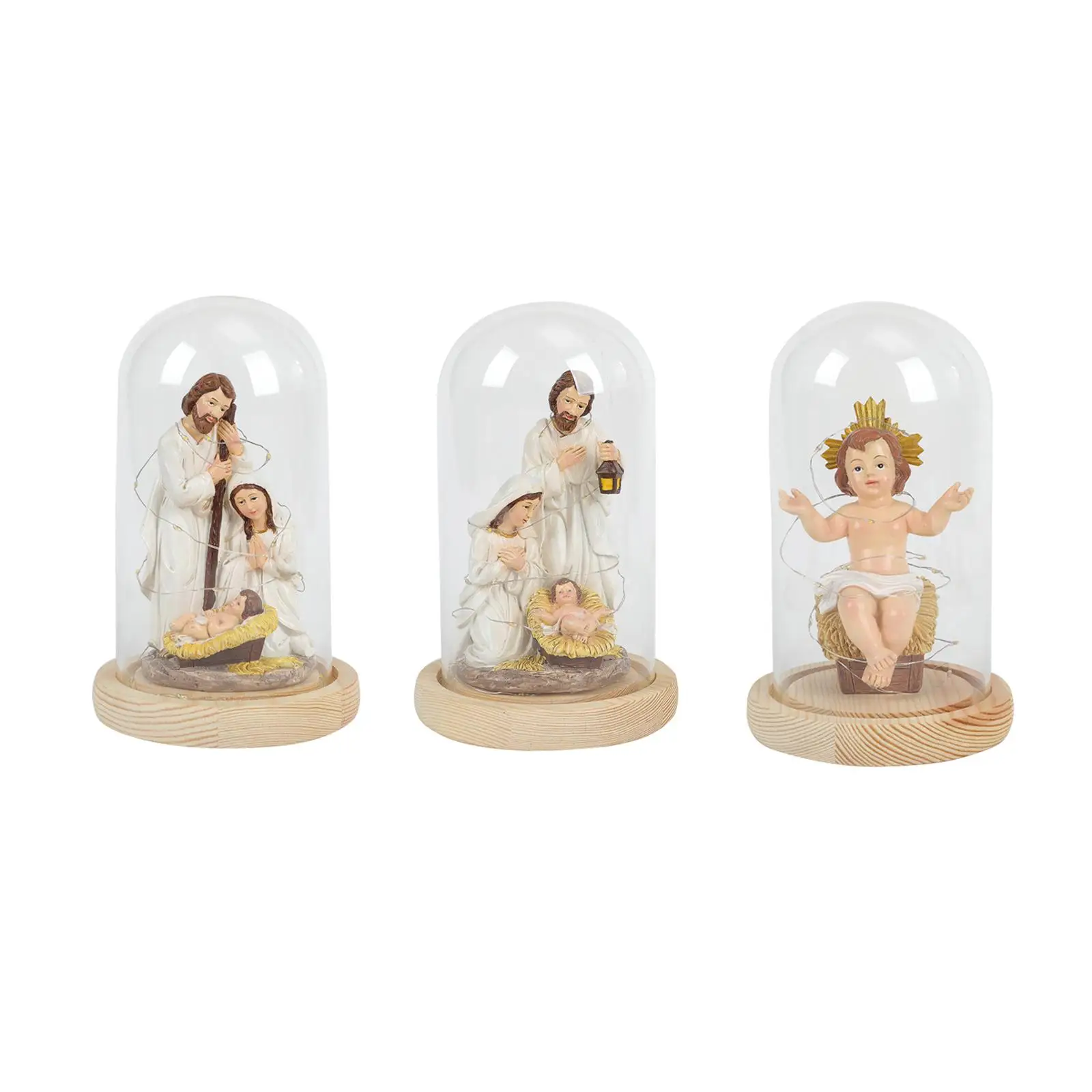 Christmas Nativity Scene, Figurine, Decorative Gift with Light, Artwork for