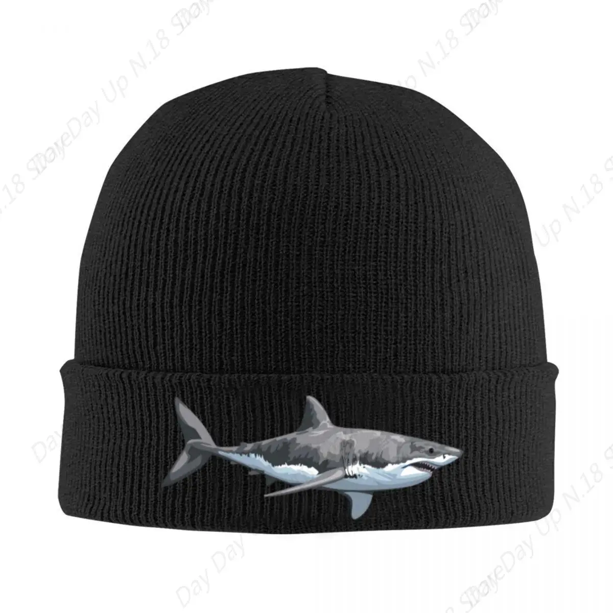 Great White Shark Warm Knitted Cap Fashion Bonnet Hat Autumn Winter Outdoor Beanies Hats For Men Women Adult