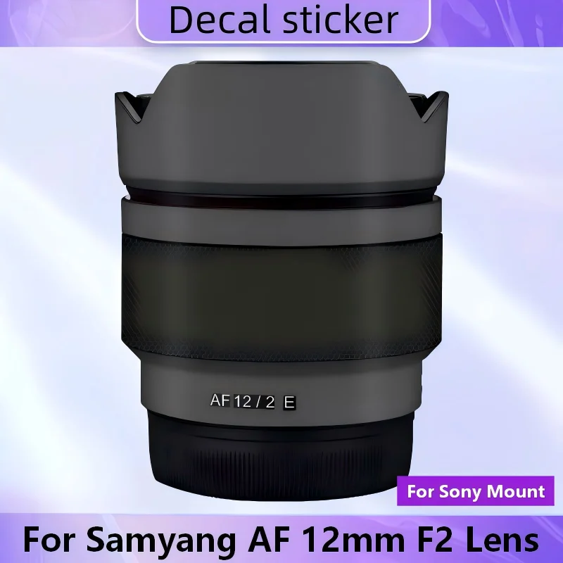 For Samyang AF 12mm F2 For Sony Mount Lens Sticker Vinyl Wrap Film Lens Sticker Body Protective Sticker Protector Coat